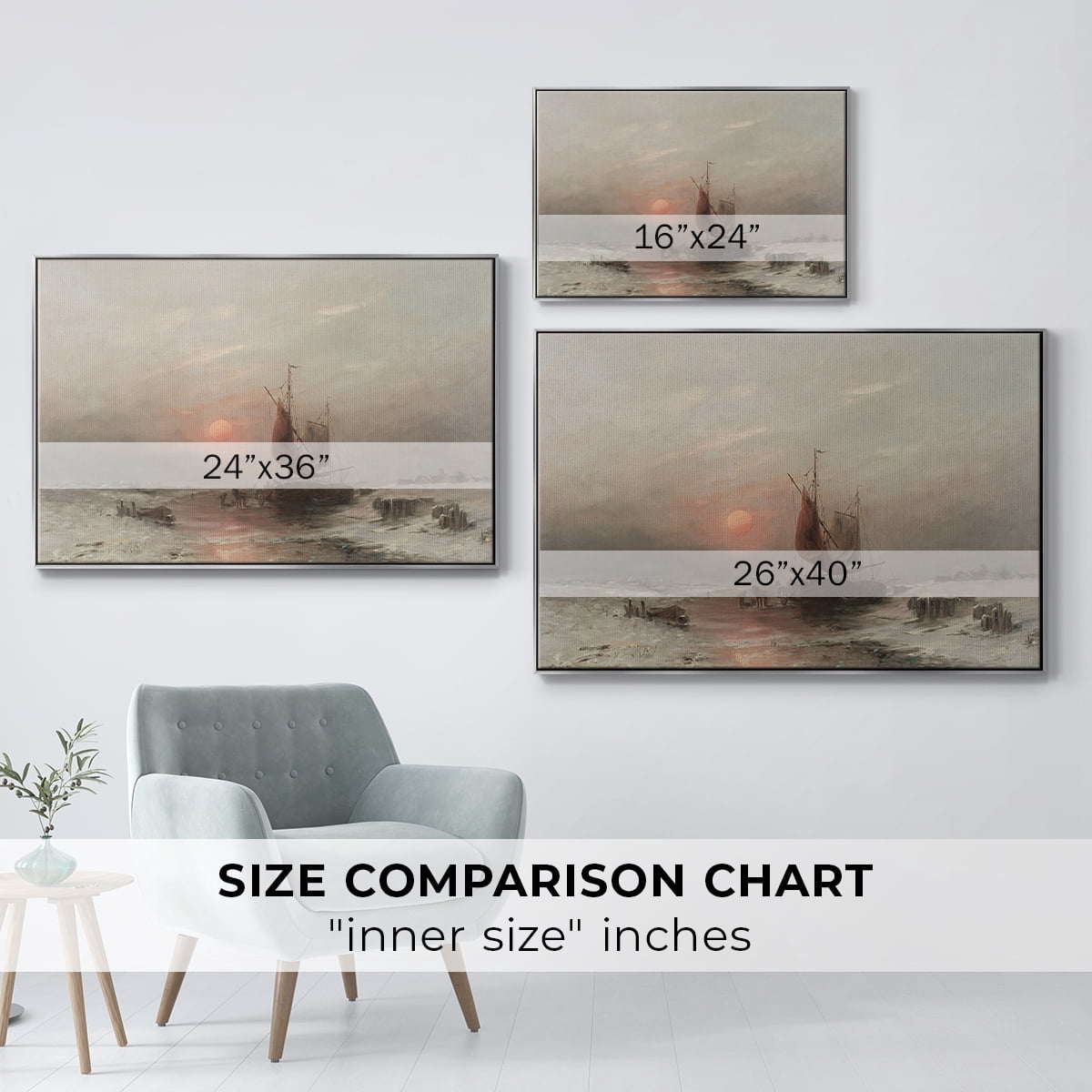 Vintage Landscape-CCLXXXI By Wexford Home Framed in Silver Wood Gallery Wrapped Canvas 17 in. x 25 in.