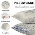 thumbnail image 5 of Blue Eucalyptus Leaves Throw Pillow Covers 16x16 Inch Set of 2, Farmhouse Retro Botanical Floral Waterproof Outdoor Pillow Covers, Decorative Cushion Pillowcases for Couch, Sofa, Bed, Garden, Patio, 5 of 9