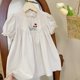 thumbnail image 1 of Vestido de verano para niña con bordado de algodón y lino Vestido de princesa con mangas abullonadas para niña, 1 of 1