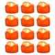 thumbnail image 1 of Velas de té naranjas con temporizador, diseño de fusión (plástico), velas de té LED sin llama que funcionan con pilas para fiestas, paquete de 12, 1 of 5