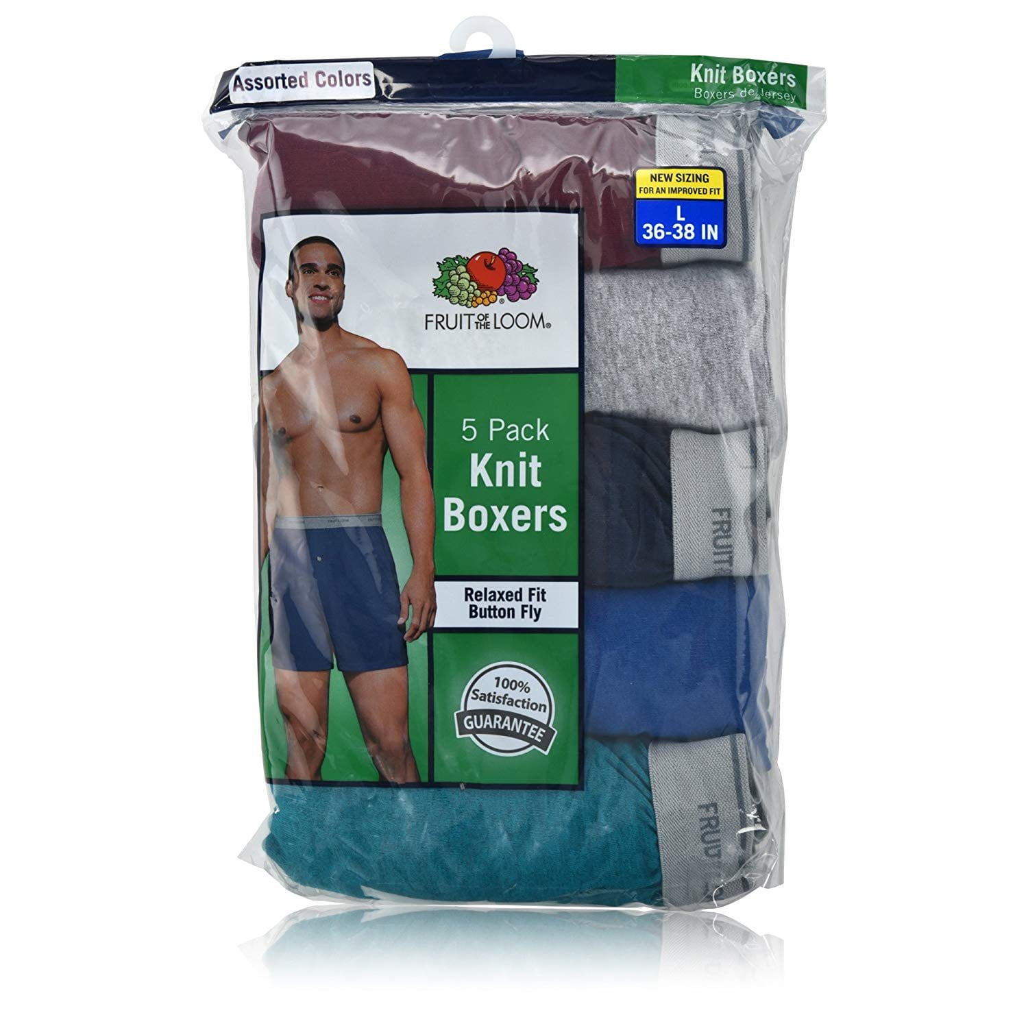 Fruit of the Loom Men's 5-Pack Soft Stretch Knit Boxer - Colors May ...