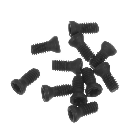 10pcs Torx Screw M2.5x6mm 12.9 Grade Round Flat Head for Replaces Carbide Insert Cutters CNC Lathe Tool, Black