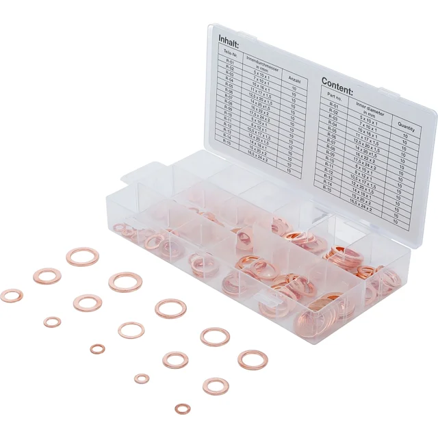 Juego de Arandelas de Cobre BGS 8052 150 Piezas
