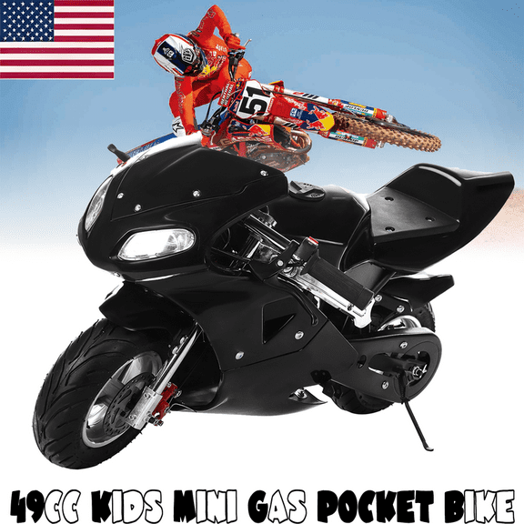Floseru Kids Motorcycle 50cc Pocket Bike, [2026 New Upgraded] Gas Powered Motorcycle, Mini Motorcycles for Kids, Pocket Rocket Motorcycle Bike[Max Load 170lbs