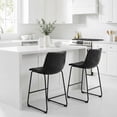 thumbnail image 6 of Cortesi Home Safi Counterstools in Distressed Black Faux Leather (Set of 2) 24"Seat, 6 of 12