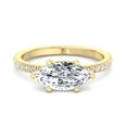 thumbnail image 2 of Buffalo - Moissanite Marquise Cut Lab Diamond Engagement Ring With Sidestones - East West, 2 of 4