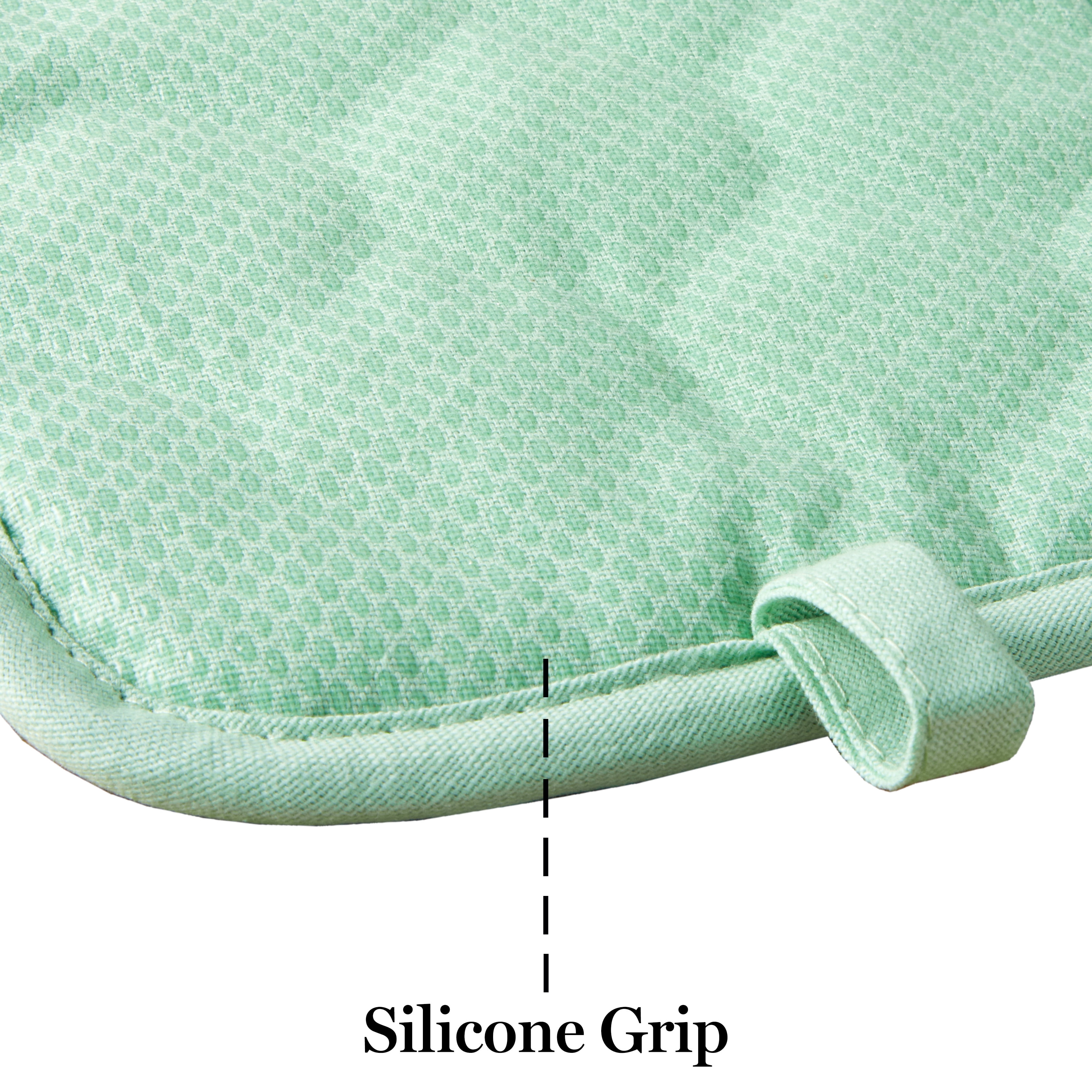 Martha Stewart Daisy Stripe Pot Holder Set 2-Pack, Green, 7"x10"