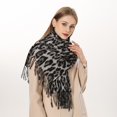 thumbnail image 4 of SUXIAN Winter Scarf for Women Plaid Printed Keep Warm with Tassels Long Wrap Grey_2# A, 4 of 4