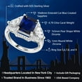 thumbnail image 2 of Gem Stone King 4.79 Cttw Blue Created Sapphire Ring for Women | 925 Sterling Silver | Emerald Cut 10X8MM | Gemstone September Birthstone | Wedding Engagement Anniversary Promise Ring | Size 6, 2 of 5