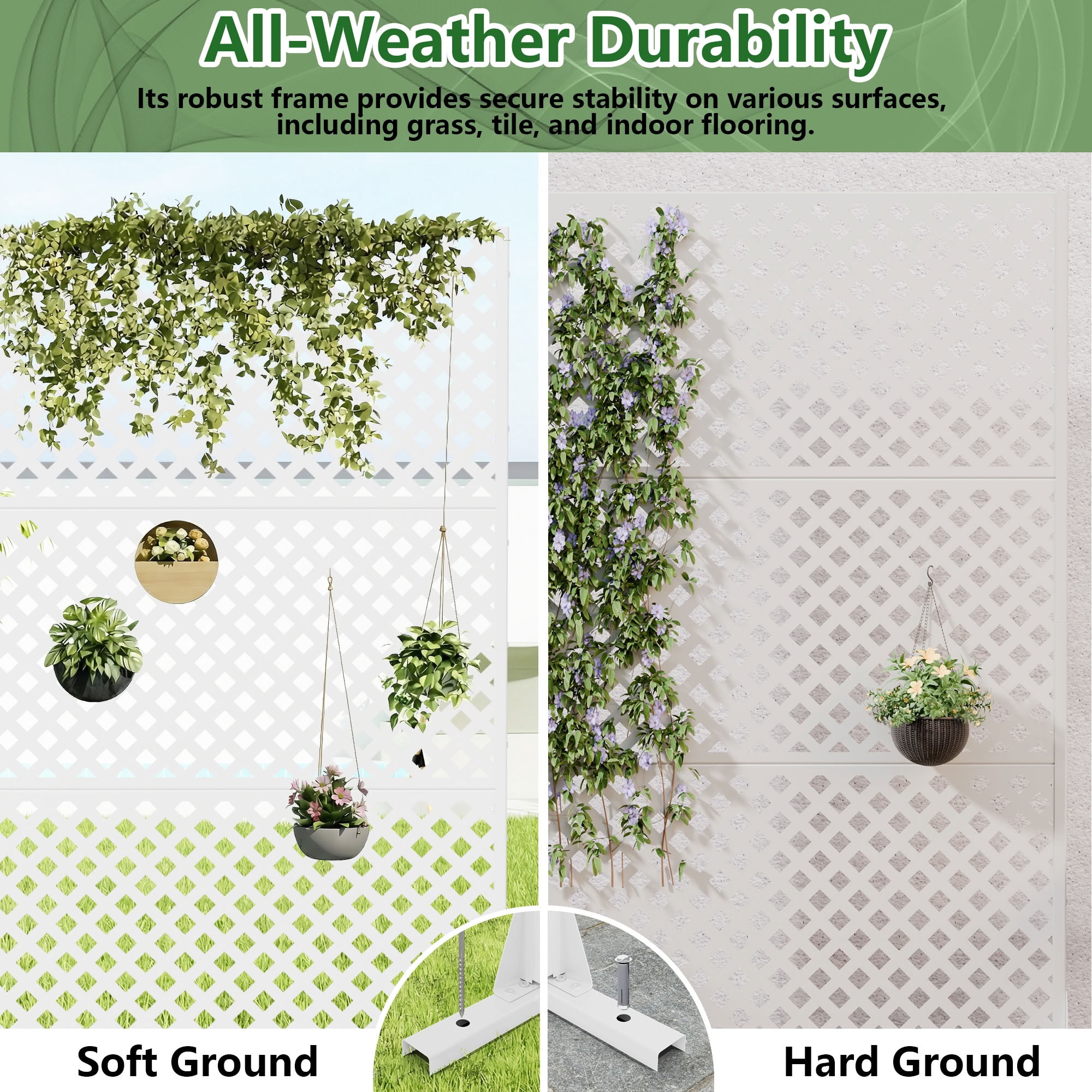 MAYEERTY 72*47in Outdoor Privacy Screen, Wind & Sun Block Metal Privacy Fence, Privacy Panel for Patio, Balcony, Garden