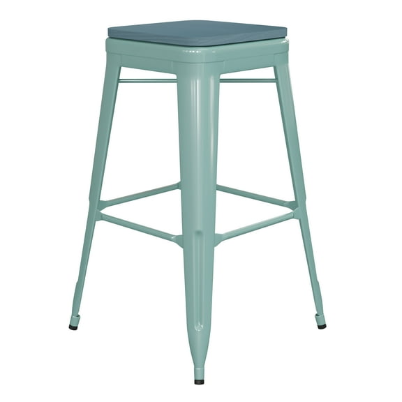 Flash Furniture Cierra 30"H Backless Bar Stool, Gunmetal/Black, Set of 4