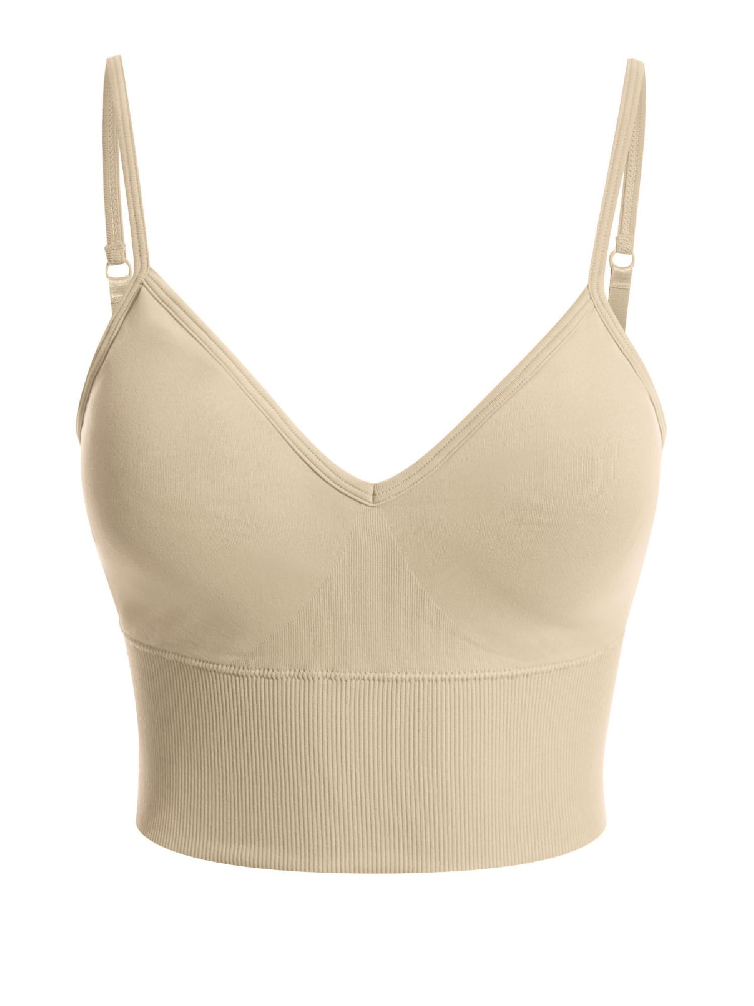 Made by Olivia Women's Seamless Padded Workout Sports Bra Cami Cropped Yoga Tank Top with