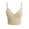 thumbnail image 1 of Made by Olivia Women's Seamless Padded Workout Sports Bra Cami Cropped Yoga Tank Top with Convertible Straps, 1 of 7