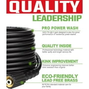 YAMATIC Pressure Washer Hose 3200 PSI 1/4 50 ft Kink Resistant Replacement M22-14mm Brass Thread