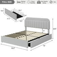 thumbnail image 2 of Juiluna Full Bed Frame with Storage Headboard, Kids Bed Frame with 2 Drawers, Boucle Upholstered Platform Bed with Bookcase, No Box Spring Needed, Easy Assembly,Grey, 2 of 7