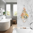 thumbnail image 2 of Yayeee 2 Pack Hand Towels for Bathroom 100% Cotton 16" x 28" Soft Absorbent Kitchen Towel, Orange Leaves, 2 of 7