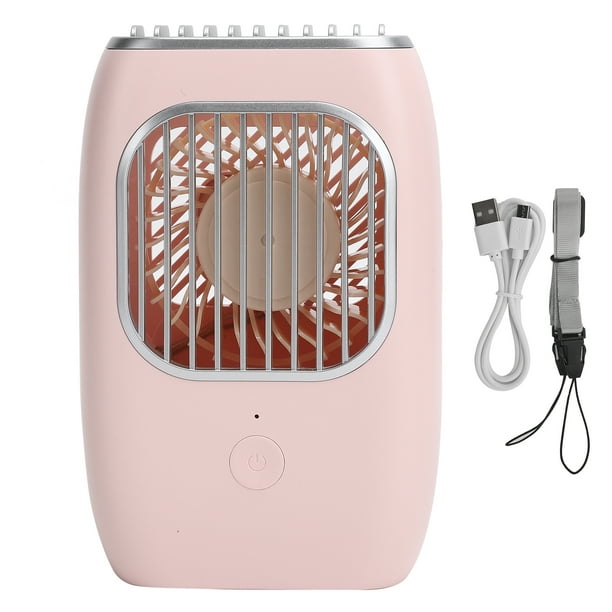 Mini ventilador de cuello USB recargable silencioso portátil manos libres color rosa NikouMX