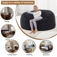 thumbnail image 6 of LaoGeoRon 3ft Bean Bag Chair for Adults with Filling,Memory Foam Lazy Beanbag Sofa with Removable Washable Flannel Cover, 6 of 10