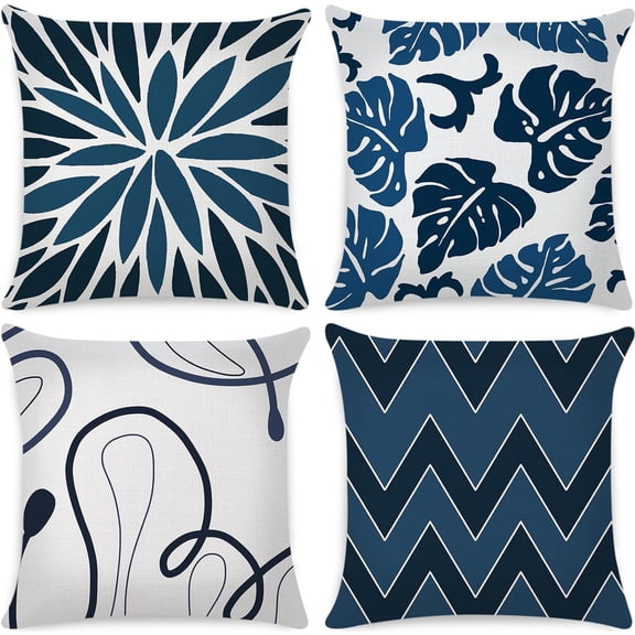 Pillow Covers 4pcs Throw Pillow Cover 18x18 Inches Decorative Pillows Floral Couch Pillow Covers for Living Room Couch Bed Sofa