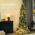 thumbnail image 4 of HOMCOM 7 ft Prelit Pencil Christmas Tree with Silver Glitter, Xmas Tree, 4 of 10