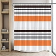thumbnail image 3 of Black White Gray Orange Shower Curtain Abstract Geometric Stripe Modern Contemporary Simple Fashion Boho Mid Century Bathroom Set Bathtub Accessories Polyester Fabric with Hooks 36Wx70H Inch, 3 of 6