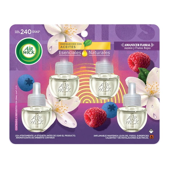 Air Wick® Líquido Eléctrico 4pk Jazmín y Frutos Rojos 20 mL c/u