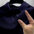 thumbnail image 3 of CAIVO Polo Shirts For Men Solid Color For Daily Commute Work Outdoor Summer Breathable Short Sleeve Casual Lapel Classic Fit Golf Tops For Business , XL, 3 of 3