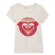 thumbnail image 1 of Camiseta gráfica con logo de corazón para niñas de Roxy, blanquecino, M (10) Roxy Camiseta gráfica, 1 of 2
