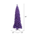 thumbnail image 2 of Vickerman 5.5' Flocked Purple Pencil Fir Artificial Christmas Tree, Purple Dura-lit LED Lights, 2 of 2