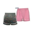 thumbnail image 3 of Champion Girl's 2-Pack 2.5" Inseam Active Elastic Waist & Drawstring Shorts (Black/Pink, 10/12), 3 of 3