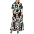 thumbnail image 3 of INC Womens Plus Paisley Smocked Maxi Dress Black 1X, 3 of 3