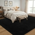 thumbnail image 2 of Hasoo Large Washable Rug 9' x 12' Soft Fluffy Area Rug with Non Slip Backing Modern Indoor Carpet for Dining Room, Black, 2 of 6