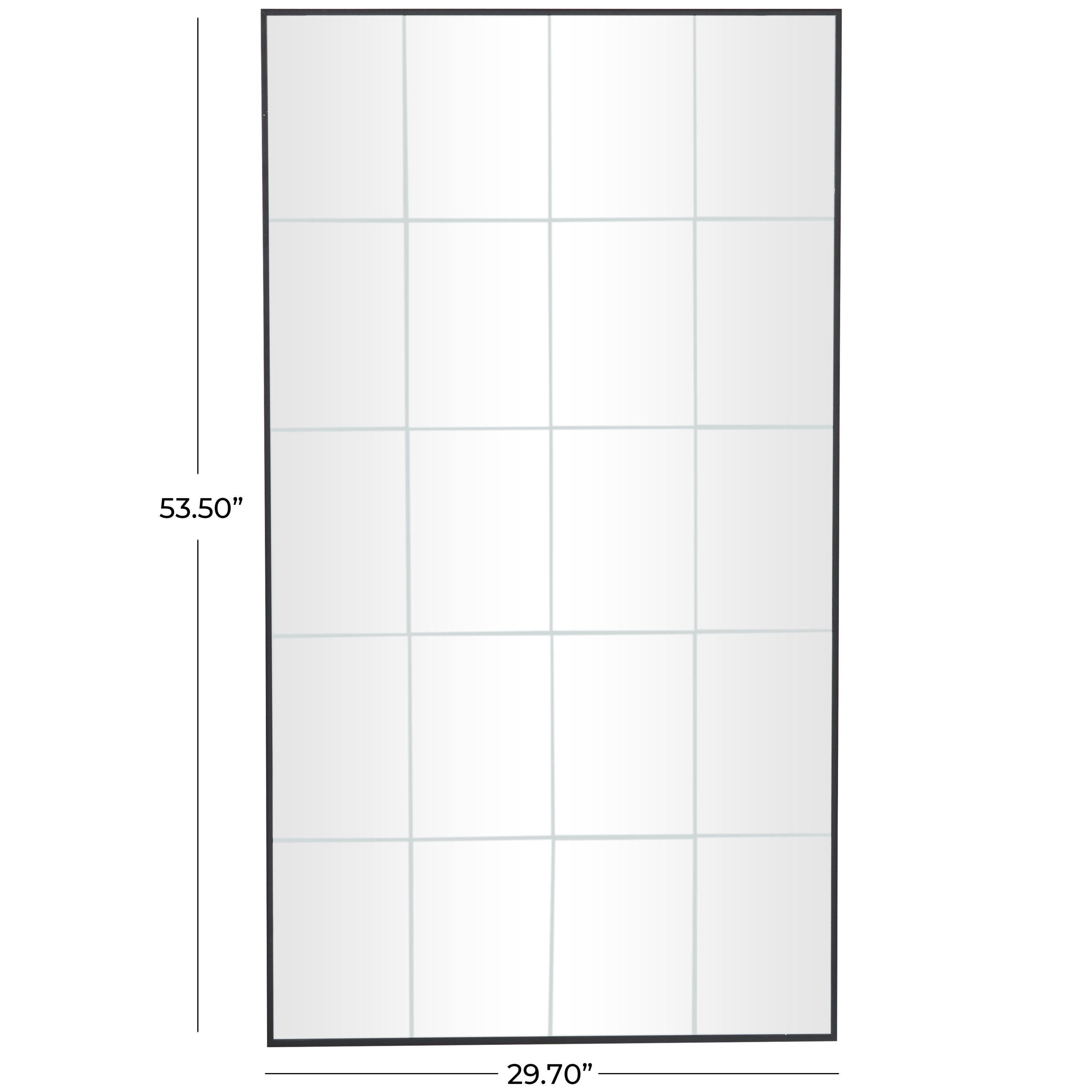 DecMode 30"W, 54"H Rectangle Wall Mirror, Black
