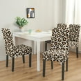 thumbnail image 2 of Dining Chair Covers Leopard Pattern Set of 4 Cute Animal Print Washable Polyester Stretch Slipcovers Removable Seat Protector for Romantic Home Decor, 2 of 7