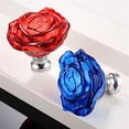 thumbnail image 3 of Juego de 8 tiradores decorativos para armarios, tiradores de cristal con forma de rosa, tiradores de flores para cajones y armarios (rojo y azul), 3 of 5