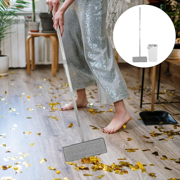 Worgeous Flat Mop And Bucket Set Wet And Dry Mop With Washable Pads For Home Cleaning Floors Walls Windows