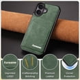 thumbnail image 6 of Allytechgroup for iPhone 16e Case with Credit Card Slots Holder/ Kickstand/ RFID Blocking Premium PU Leather Magnetic Wallet Cover Soft TPU Bumper Shockproof Flip Stand Protective Phone Shell, Green, 6 of 15