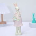 thumbnail image 2 of Easter Bunny Cartoon Sculpture, Large Cute Indoor and Outdoor Bunny Statue for Garden Patio, Spring Holiday Home Decor - Pink Color, 2 of 5