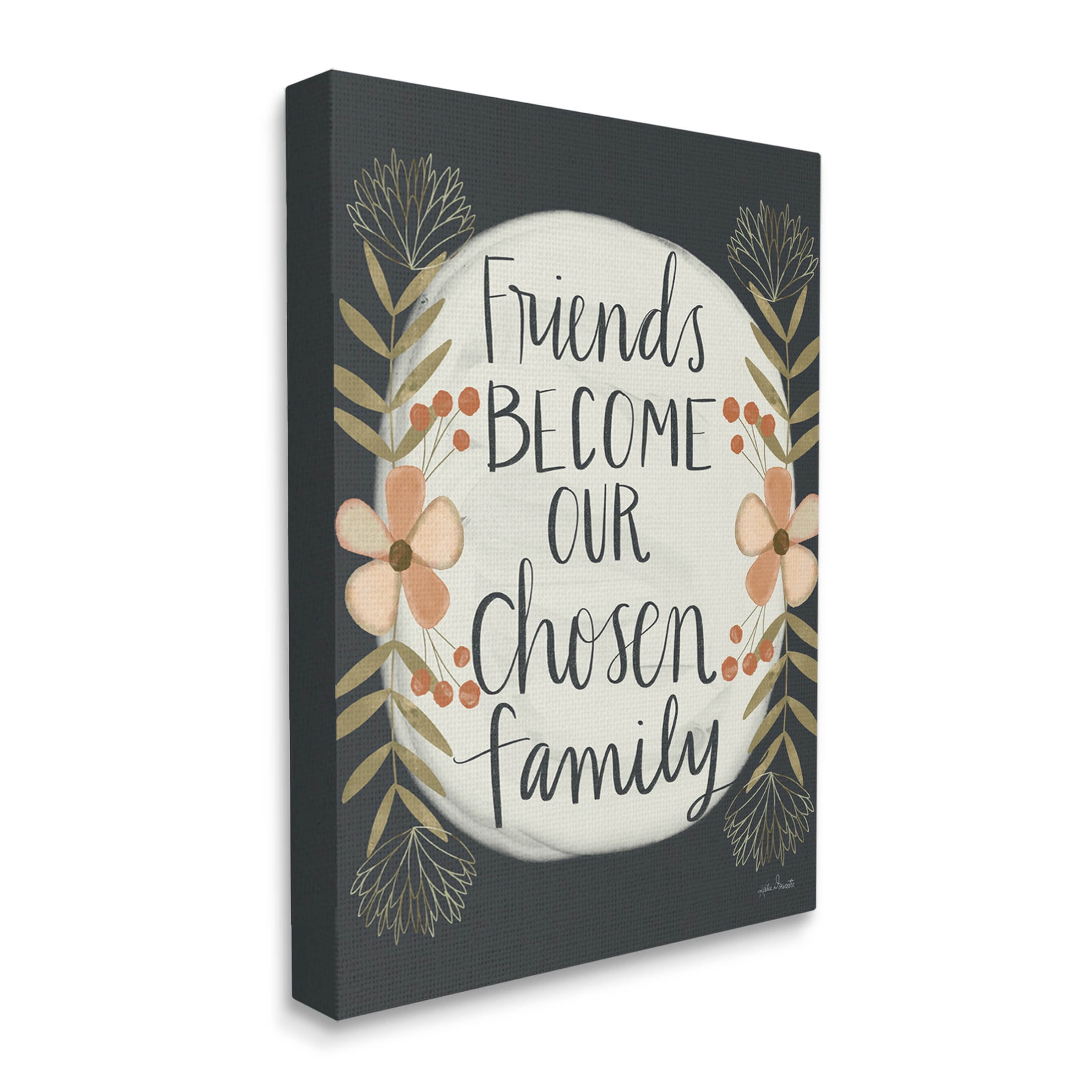 Stupell Industries Chosen Family Friendship Phrase Graphic Art Gallery Wrapped Canvas Print Wall Art, Design by Katie Doucette