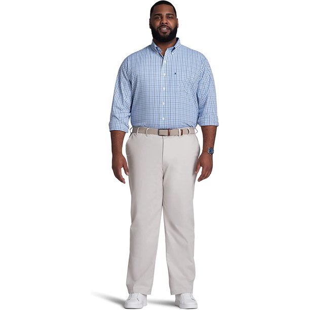 IZOD Men's Big & Tall Big and Tall Performance Stretch Flat Front Pant