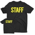 thumbnail image 4 of NYC Factory Men's Staff T-Shirt Front Back Print Tee Event Uniform Screen Printed Tshirt Black-Neon, XL, 4 of 6