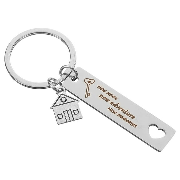 Raindrops Cute Home Keychain Rustproof Wide Use Small House Shaped Pendant for Colleagues 1Pack