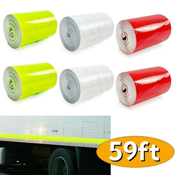 Reflective Safety Tapes Safety Warning Tapes Outdoor Waterproof Caution Tapes Flashing Tapes Reflective Trailer Warning Tapes Night Safety Stickers 29.52ft Design 1