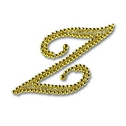 Mardi Gras Spot Glitter Script Letter "Z" - Gold (Each)