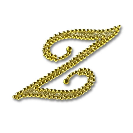 Mardi Gras Spot Glitter Script Letter "Z" - Gold (Each)
