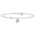 thumbnail image 3 of Auriga Fine Jewelry 925 Sterling Silver Rh-plated CZ and Sand Dollar 9inch Plus 1in Ext. Anklet for Women, 3 of 6