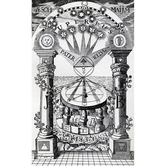 Reproduction Of A Freemason-Rosicrucian Compass 1779 From The Book The Freemason