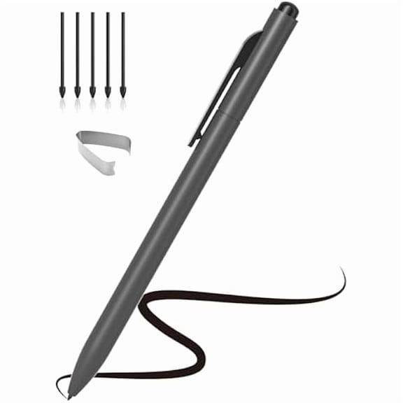 xzyuan EMR Stylus Compatible with Remarkable 2, Replacement Digital Pen with Eraser, 4096 Pressure Levels, Palm Rejection, Tilt Support-5 Pen Tips（Gray）