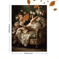 thumbnail image 3 of Floral Armchair Reading Rabbit Canvas Wall Art, Cottagecore Farmhouse Nursery Decor, 3 of 8