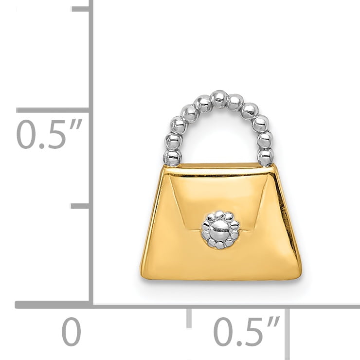 14K /& Rhodium Purse Slide Pendant